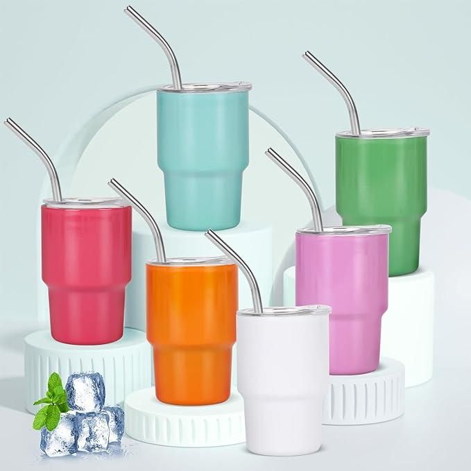 Mini Tumbler Shot Glass with Straw 80ml